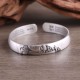 999 Sterling Silver Buddha Head Heart Sutra Serenity Bangle 999 Sterling Silver Buddha Head Heart Sutra Serenity Bangle