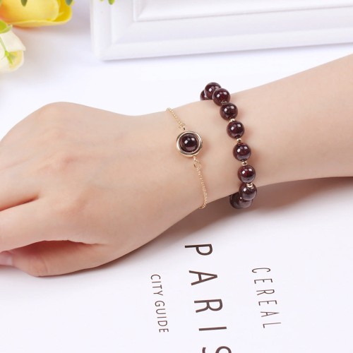 Sun Stone Strawberry Quartz Crystal Bracelet Sun Stone Strawberry Quartz Crystal Bracelet