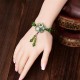 Green Jade Dangling Flower Luck Bracelet Green Jade Dangling Flower Luck Bracelet