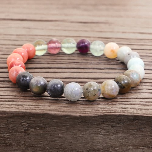 108 Mala Beads Fluorite Black Glitter Stone Protection Bracelet