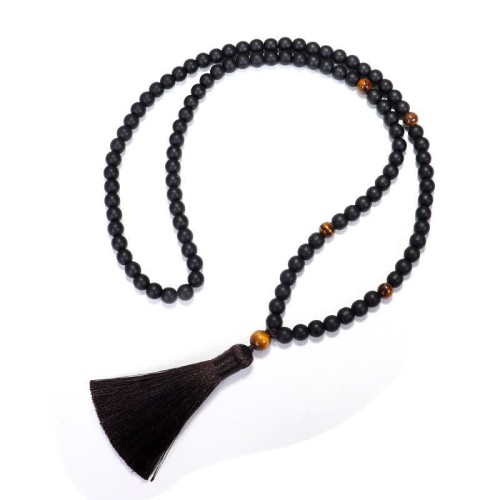 108 Beads Frosted Stone Tiger Eye Balance Necklace 108 Beads Frosted Stone Tiger Eye Balance Necklace