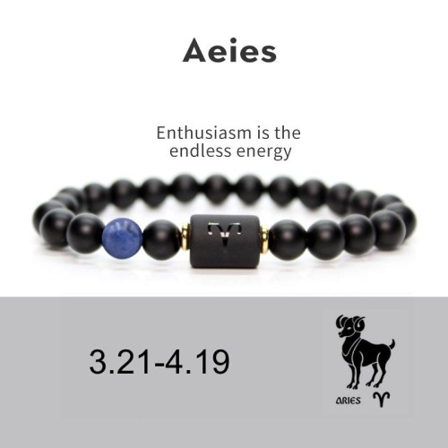 Zodiac Black Onyx Adjustable Bracelet Zodiac Black Onyx Adjustable Bracelet