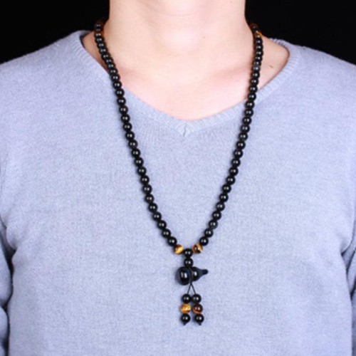 Black & Rainbow Obsidian Gourd Blessing Bracelet Black & Rainbow Obsidian Gourd Blessing Bracelet