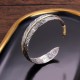 Feather Carved Luck Wealth Cuff Bracelet Feather Carved Luck Wealth Cuff Bracelet