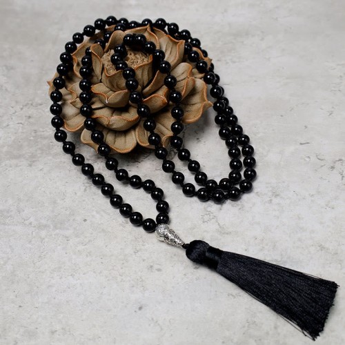 108 Mala Black Onyx Meditation Necklace 108 Mala Black Onyx Meditation Necklace