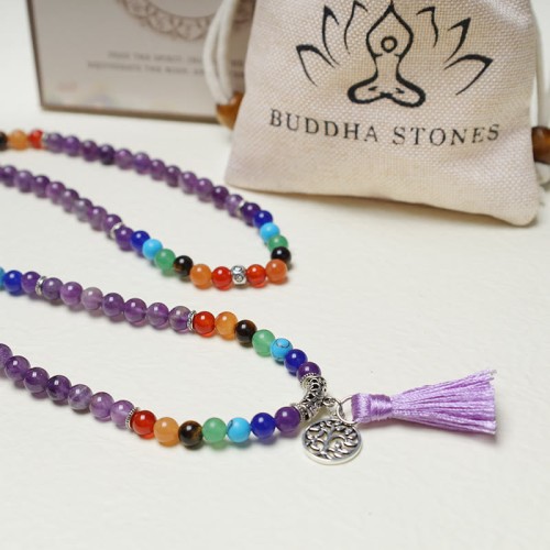 Healing Crystal Mala 108 Meditation Bracelet