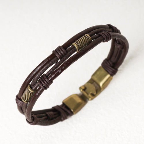Vintage Leather Brown Rope Bracelet Vintage Leather Brown Rope Bracelet