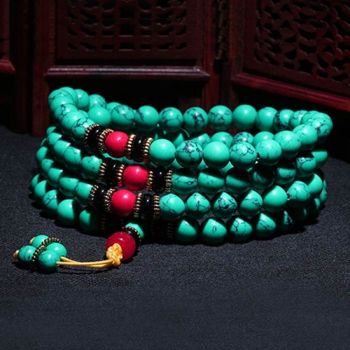 Tibetan Turquoise Healing Mala Bracelet Tibetan Turquoise Healing Mala Bracelet