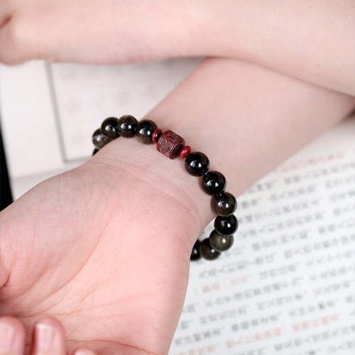 Gold Sheen Obsidian Om Mani Padme Hum Bracelet Gold Sheen Obsidian Om Mani Padme Hum Bracelet