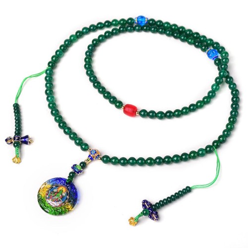 108 Mala Beads Green Agate Bodhisattva Bracelet 108 Mala Beads Green Agate Bodhisattva Bracelet
