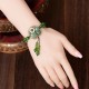 Green Jade Dangling Flower Luck Bracelet Green Jade Dangling Flower Luck Bracelet