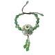 Green Jade Dangling Flower Luck Bracelet Green Jade Dangling Flower Luck Bracelet