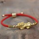 24K Gold-Plated PiXiu Luck Red String Bracelet 24K Gold-Plated PiXiu Luck Red String Bracelet