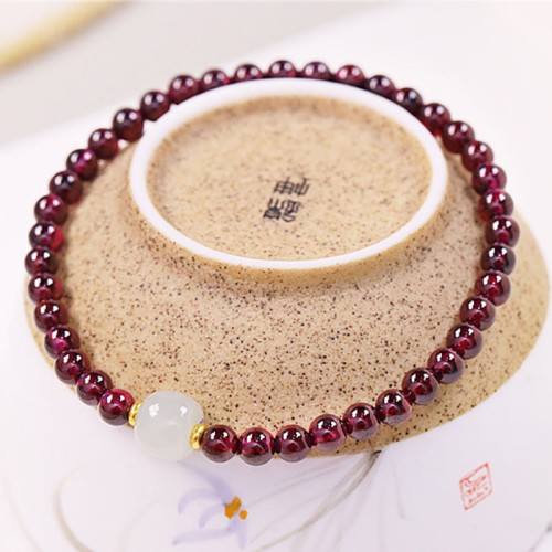 Garnet Jade Bead Purification Bracelet Garnet Jade Bead Purification Bracelet