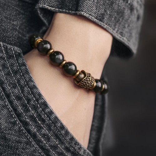 Rainbow Obsidian Copper Love Healing Bracelet Rainbow Obsidian Copper Love Healing Bracelet