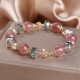 Strawberry Quartz Colorful Crystal Positive Bracelet Strawberry Quartz Colorful Crystal Positive Bracelet