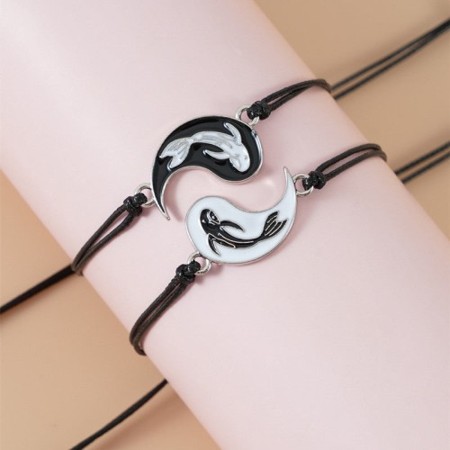2pcs Yin Yang Hematite Couple Bracelet 2pcs Yin Yang Hematite Couple Bracelet
