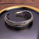 Feather Carved Luck Wealth Cuff Bracelet Feather Carved Luck Wealth Cuff Bracelet