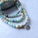 Amazonite Stone Blessing Lotus Mala Bracelet Amazonite Stone Blessing Lotus Mala Bracelet