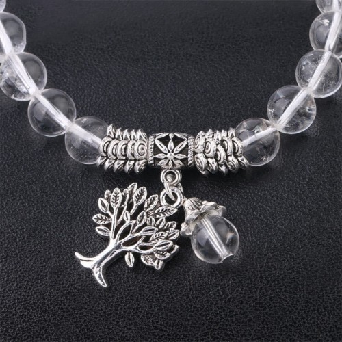 Natural Gemstone Tree of Life Lucky Charm Bracelet