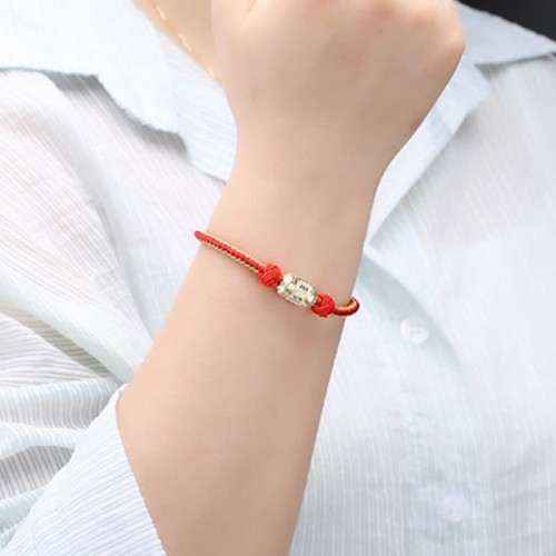 925 Silver Om Mani Padme Hum Luck Strength Red Bracelet 925 Silver Om Mani Padme Hum Luck Strength Red Bracelet