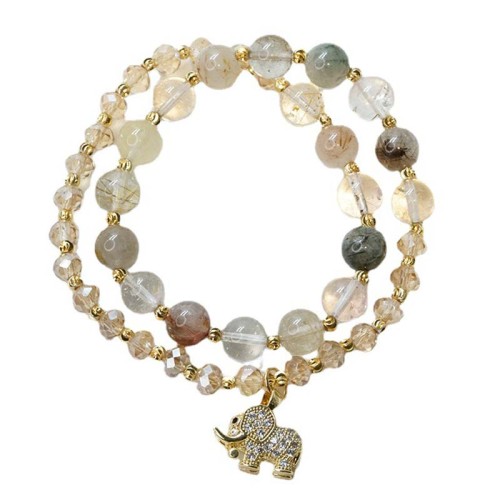 Rose Quartz Elephant Healing Charm Bracelet Rose Quartz Elephant Healing Charm Bracelet