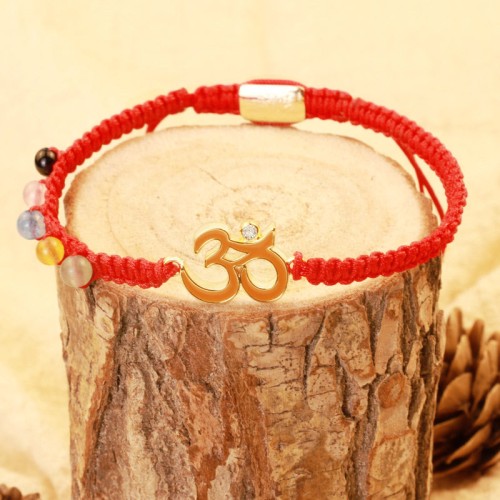 OM Mindfulness Red String Bracelet 
