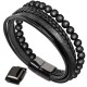 Lava Rock Black Onyx Leather Bracelet Lava Rock Black Onyx Leather Bracelet