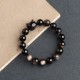 Gold & Silver Sheen Obsidian Lucky Cat Protection Bracelet Gold & Silver Sheen Obsidian Lucky Cat Protection Bracelet