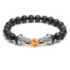 White Turquoise Lava Rock Dragon Blessing Bracelet White Turquoise Lava Rock Dragon Blessing Bracelet