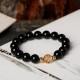Black Obsidian White Crystal Dragon Strength Bracelet Black Obsidian White Crystal Dragon Strength Bracelet