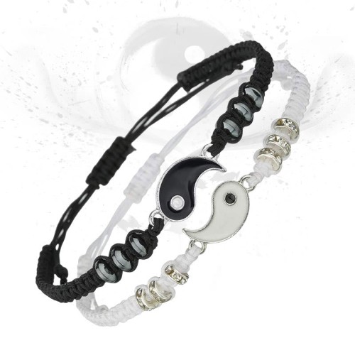 2pcs Yin Yang Hematite Couple Bracelet 2pcs Yin Yang Hematite Couple Bracelet