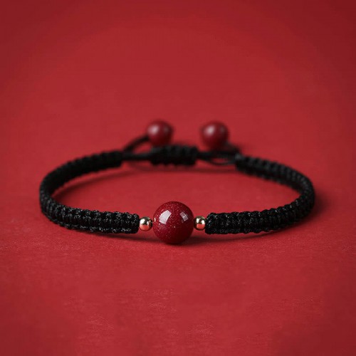 Lucky Cinnabar Bead Red String Bracelet