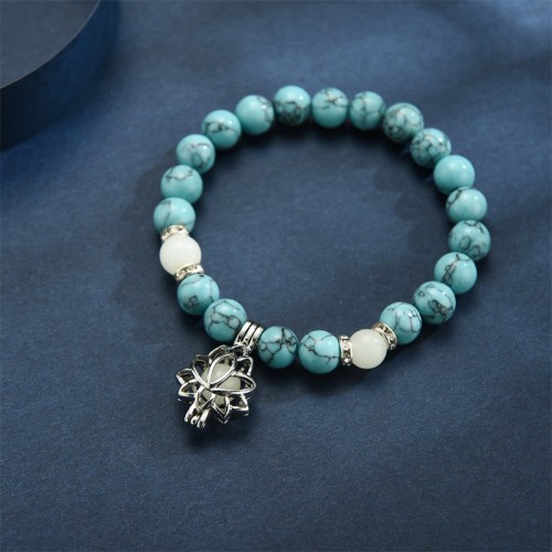 Turquoise Glowstone Lotus Protection Bracelet Turquoise Glowstone Lotus Protection Bracelet