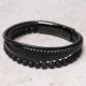 Lava Rock Black Onyx Leather Bracelet Lava Rock Black Onyx Leather Bracelet