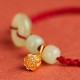 Peace Buckle Jade Lotus Happiness Wealth Bracelet