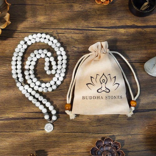 White Turquoise Lotus Healing Bracelet White Turquoise Lotus Healing Bracelet