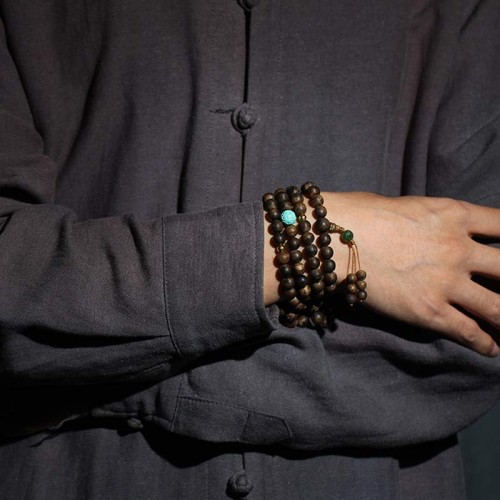 108 Mala Beads Agarwood Turquoise Meditation Bracelet 108 Mala Beads Agarwood Turquoise Meditation Bracelet
