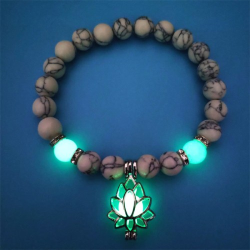 Turquoise Glowstone Lotus Protection Bracelet Turquoise Glowstone Lotus Protection Bracelet