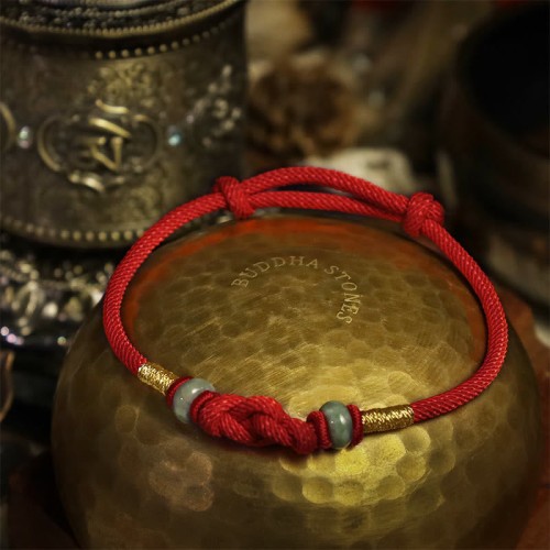 Red String Jade Fortune Knot Bracelet Red String Jade Fortune Knot Bracelet