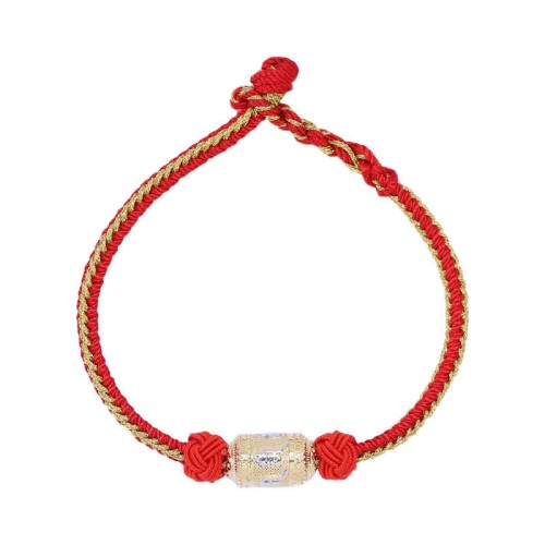 925 Silver Om Mani Padme Hum Luck Strength Red Bracelet 925 Silver Om Mani Padme Hum Luck Strength Red Bracelet