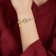 Peace Buckle Jade Lotus Happiness Wealth Bracelet