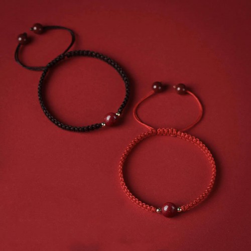 Lucky Cinnabar Bead Red String Bracelet