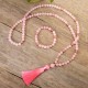 108 Mala Pink Crystal Love Tassel Bracelet 108 Mala Pink Crystal Love Tassel Bracelet