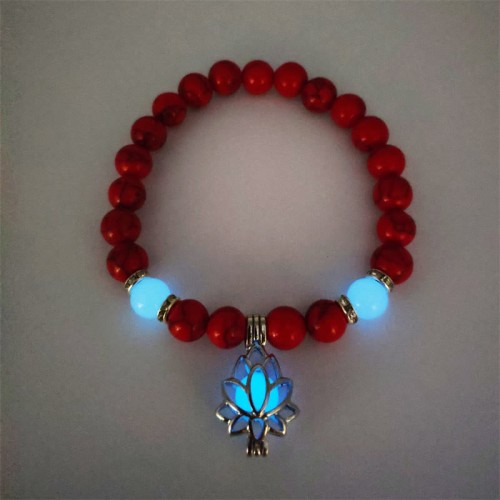 Turquoise Glowstone Lotus Protection Bracelet Turquoise Glowstone Lotus Protection Bracelet