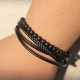 Lava Rock Black Onyx Leather Bracelet Lava Rock Black Onyx Leather Bracelet