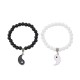 Black Onyx White Turquoise Yin Yang Protection Couple Bracelet Black Onyx White Turquoise Yin Yang Protection Couple Bracelet