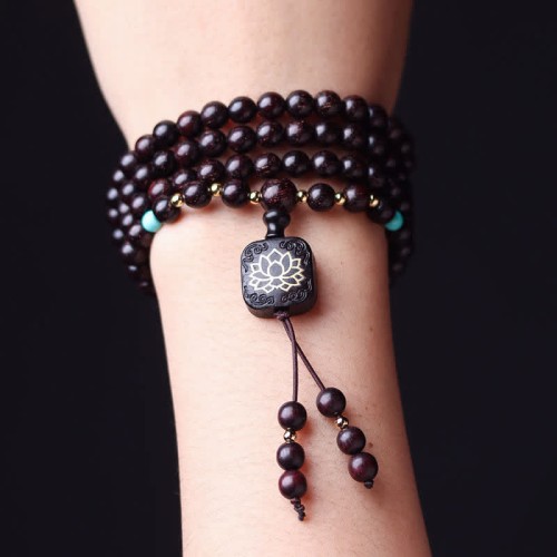108 Mala Red Sandalwood Lotus Balance Bracelet 108 Mala Red Sandalwood Lotus Balance Bracelet