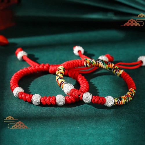 925 Silver King Kong Knot Multicolored String Strength Bracelet