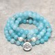 Amazonite Stone Healing Lotus Mala Bracelet Amazonite Stone Healing Lotus Mala Bracelet